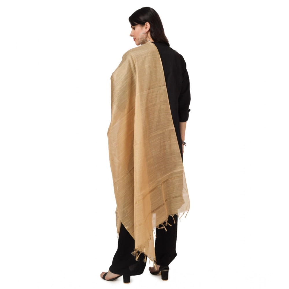 Women'S Chanderi Solid Dupatta (Gold, Length: 2.25 To 2.50 Mtr