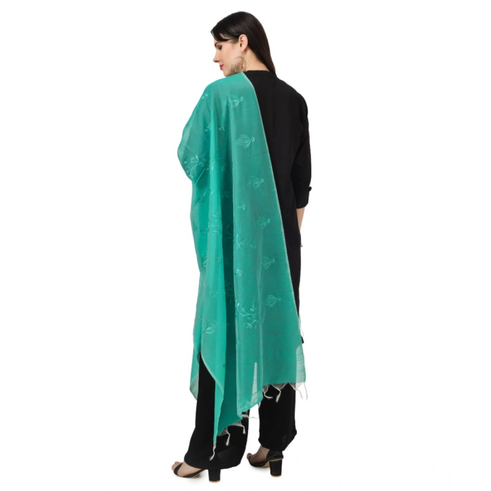 Women'S Cotton Embroidered Dupatta (Turquoise, Length: 2.25 To