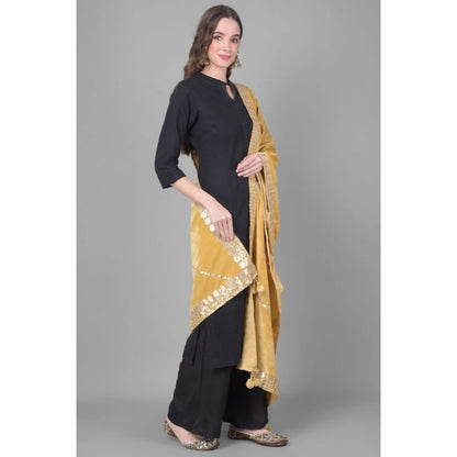 Women's Velvet Gotta Patti Dupatta (Gold, Length: 2.25 to 2.50 Mtr)