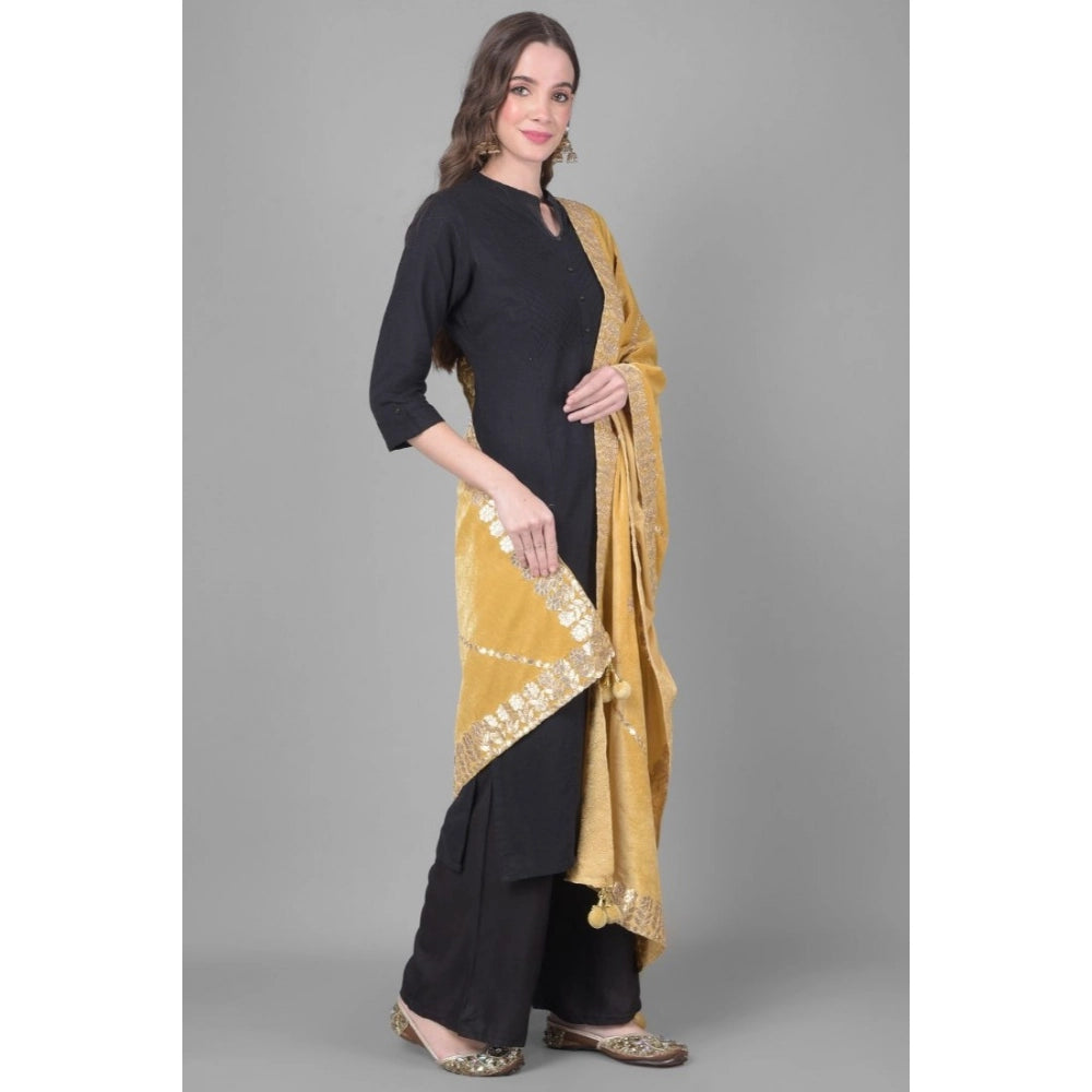 Women'S Velvet Gotta Patti Dupatta (Gold, Length: 2.25 To 2.50
