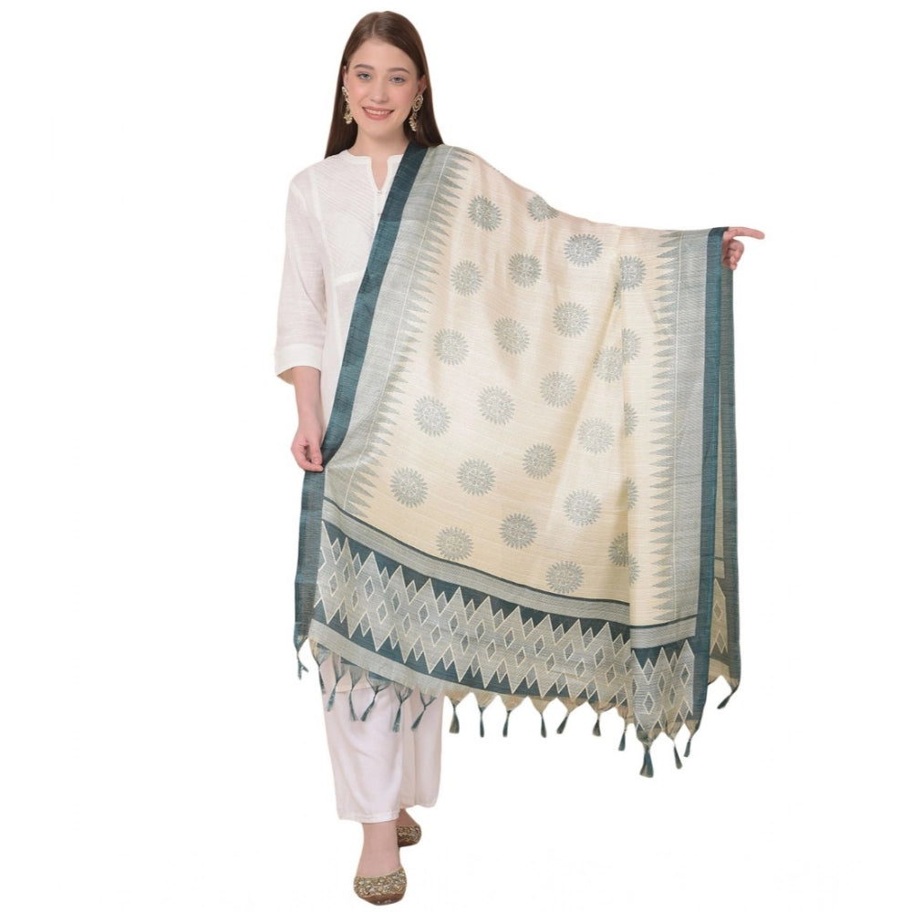 Women'S Art Silk Printed Dupatta (Grey, Length: 2.25 To 2.50 M