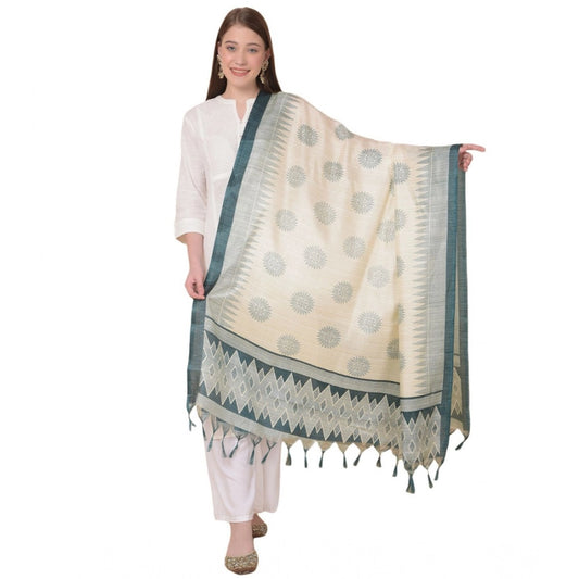 Women'S Art Silk Printed Dupatta (Grey, Length: 2.25 To 2.50 M