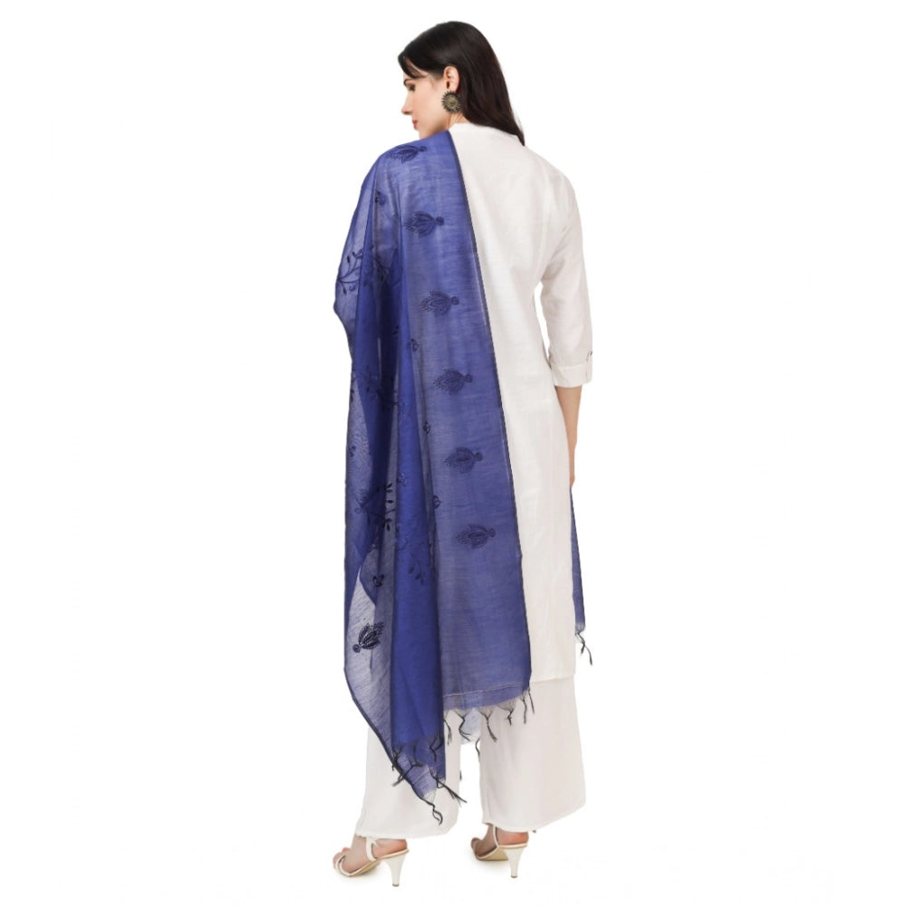 Women'S Cotton Embroidered Dupatta (Blue, Length: 2.25 To 2.50