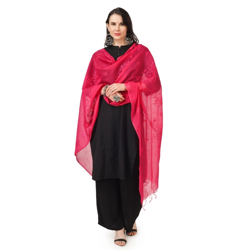 Women'S Cotton Embroidered Dupatta (Maroon, Length: 2.25 To 2.
