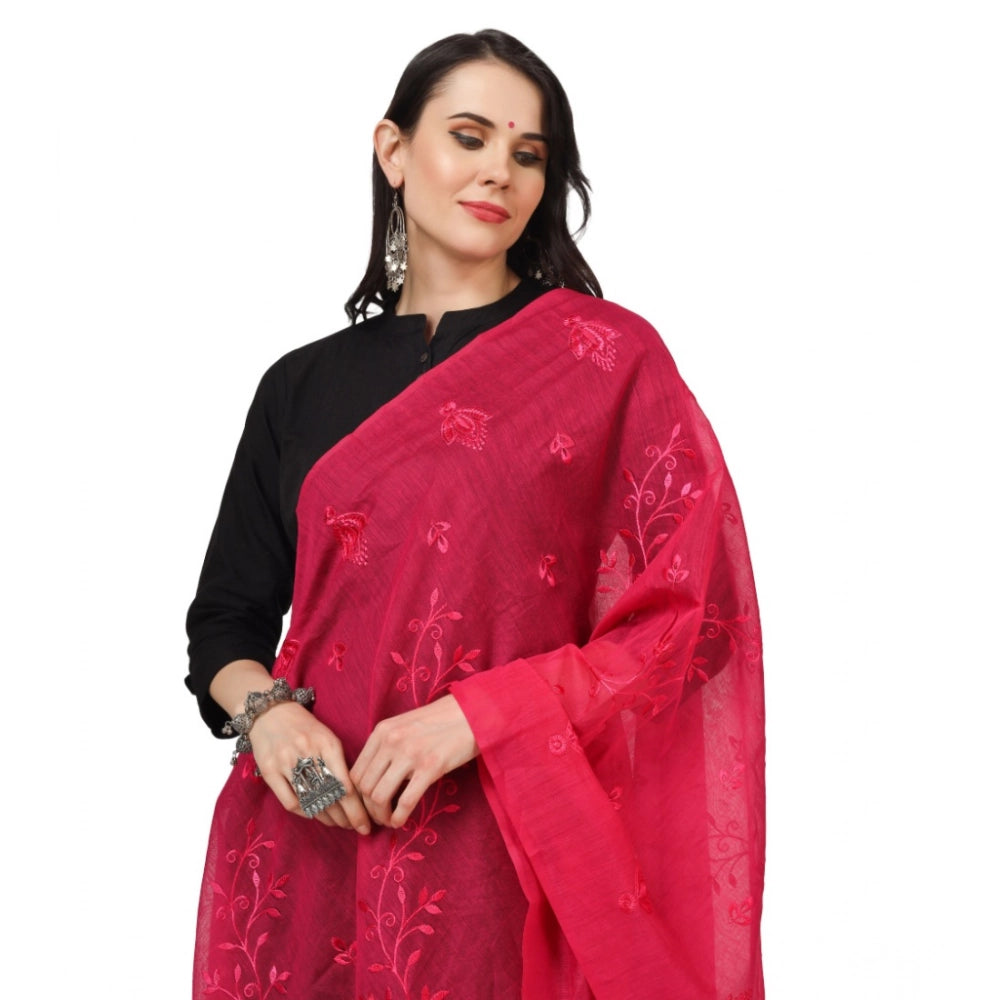 Women'S Cotton Embroidered Dupatta (Maroon, Length: 2.25 To 2.