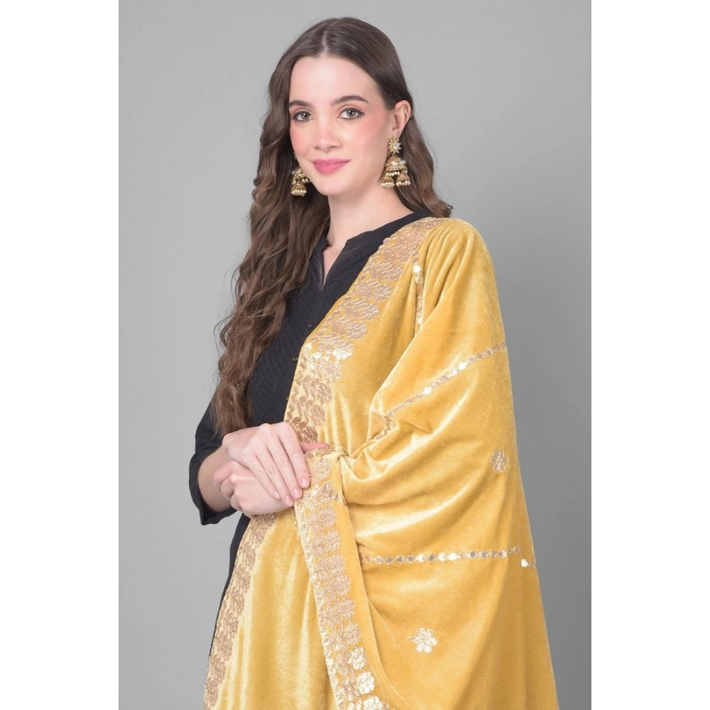 Women'S Velvet Gotta Patti Dupatta (Gold, Length: 2.25 To 2.50