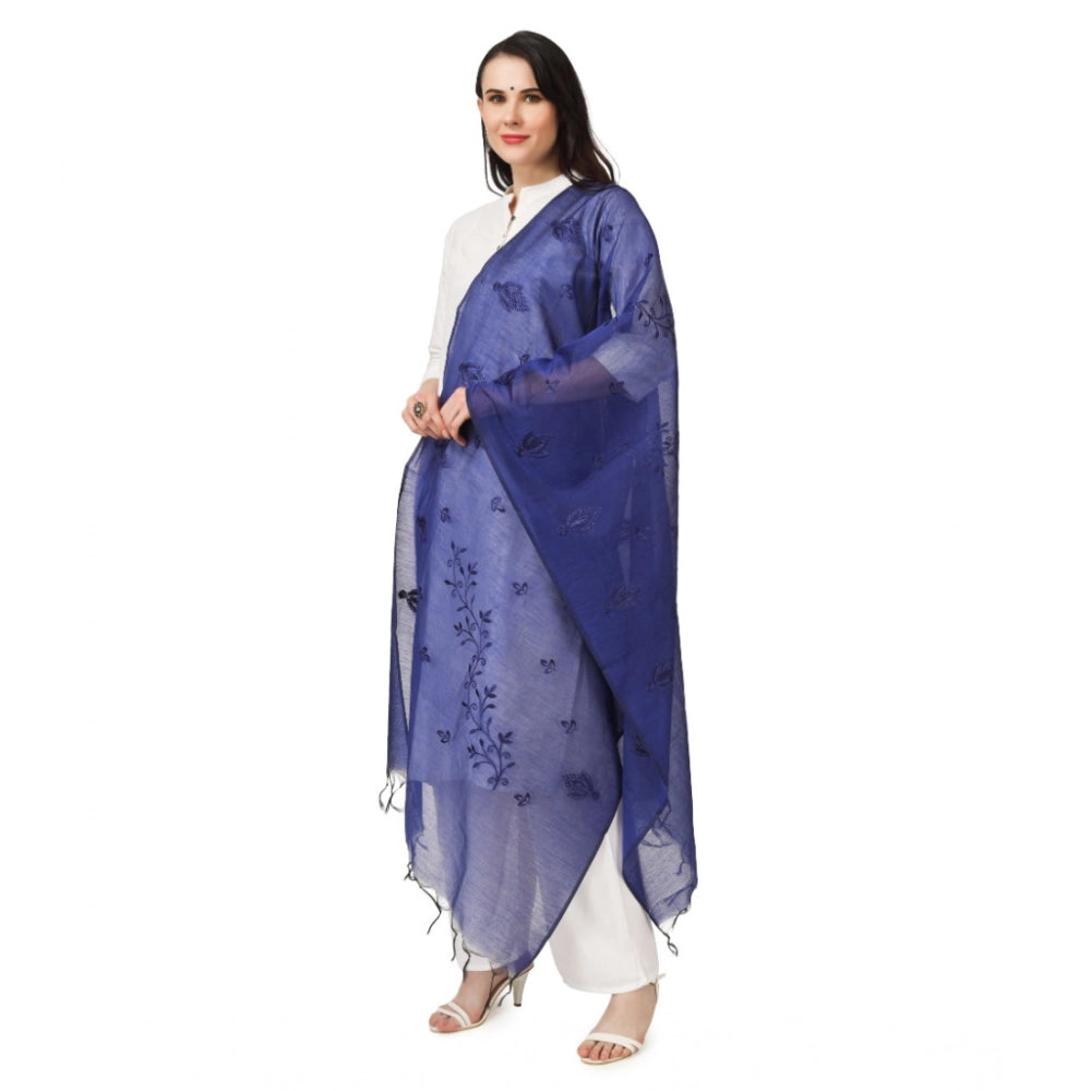Women'S Cotton Embroidered Dupatta (Blue, Length: 2.25 To 2.50