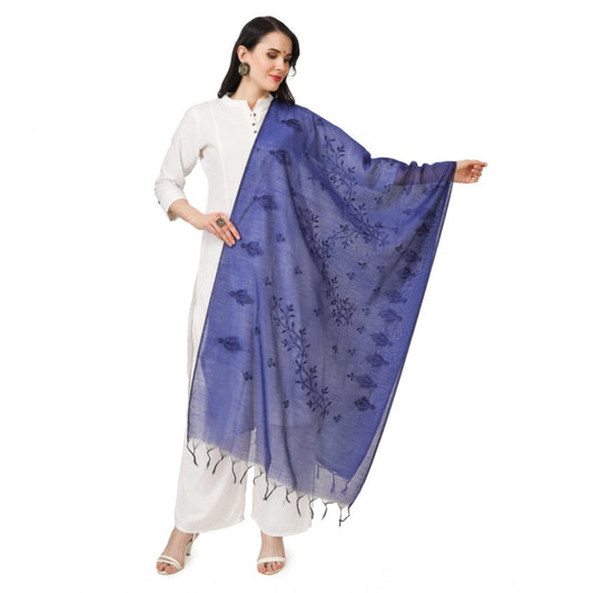 Women'S Cotton Embroidered Dupatta (Blue, Length: 2.25 To 2.50
