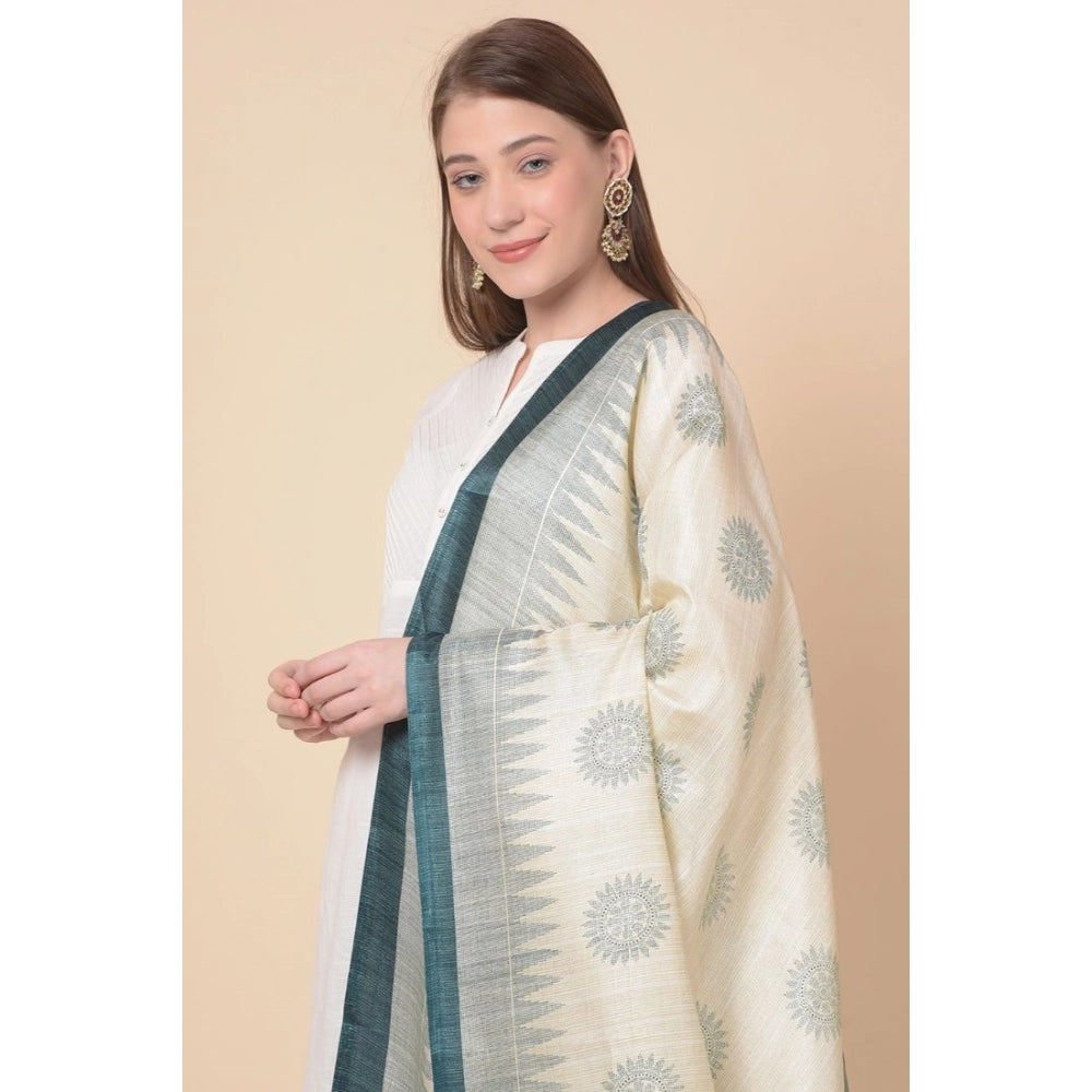 Women'S Art Silk Printed Dupatta (Grey, Length: 2.25 To 2.50 M