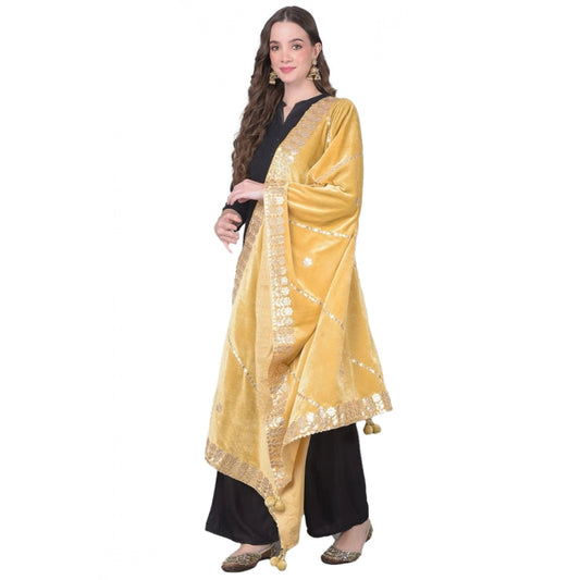 Women'S Velvet Gotta Patti Dupatta (Gold, Length: 2.25 To 2.50