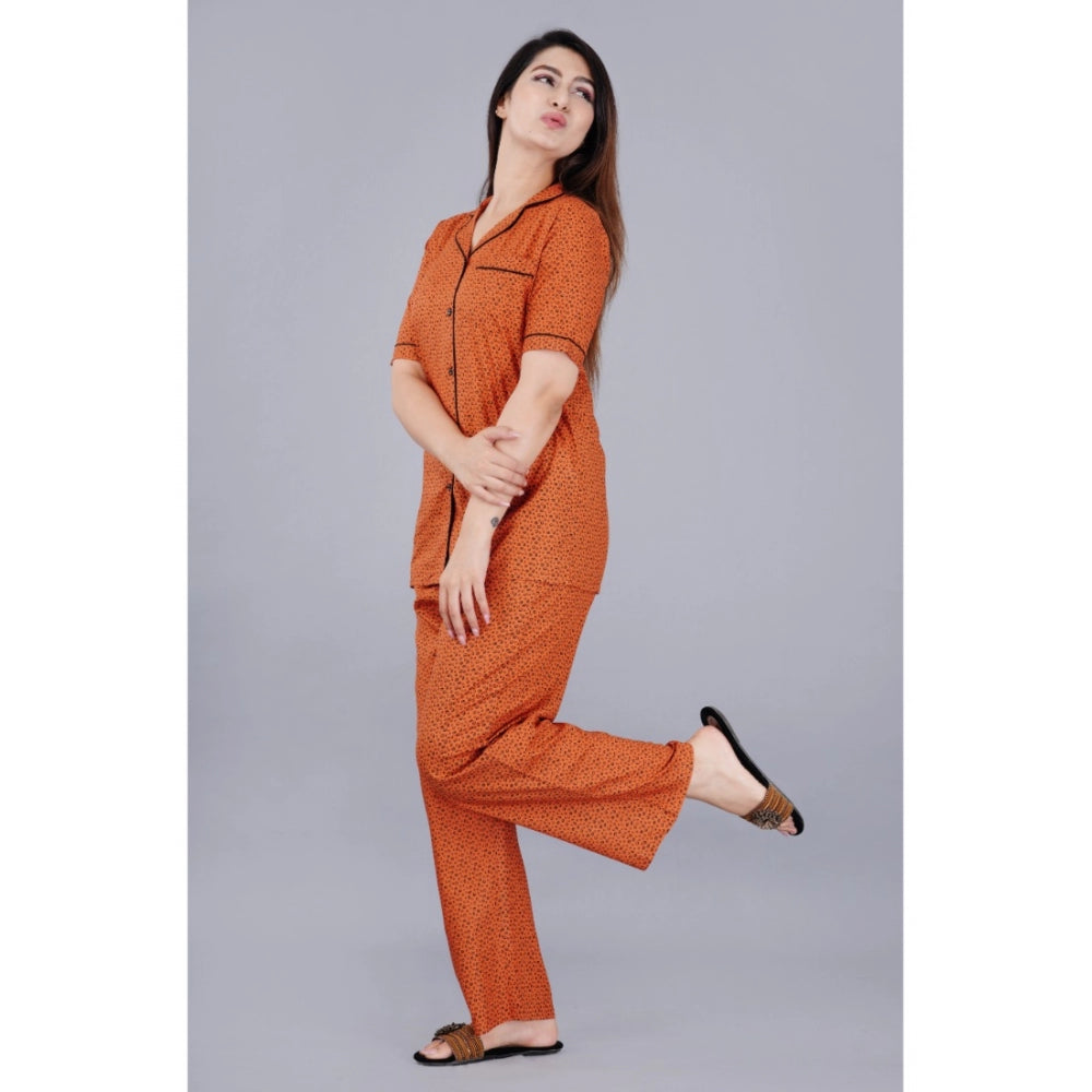 Women'S Casual Half Sleeve Printed Viscose Rayon Shirt With Py