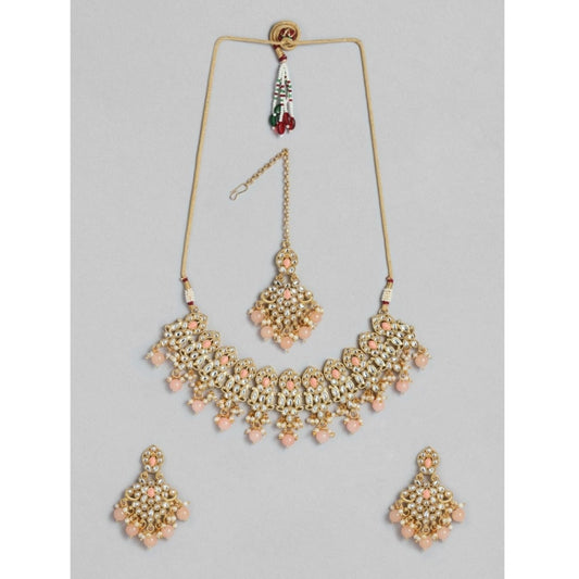Women'S Rose Gold Plated Alloy Necklace &Amp; Earings Set (Pin