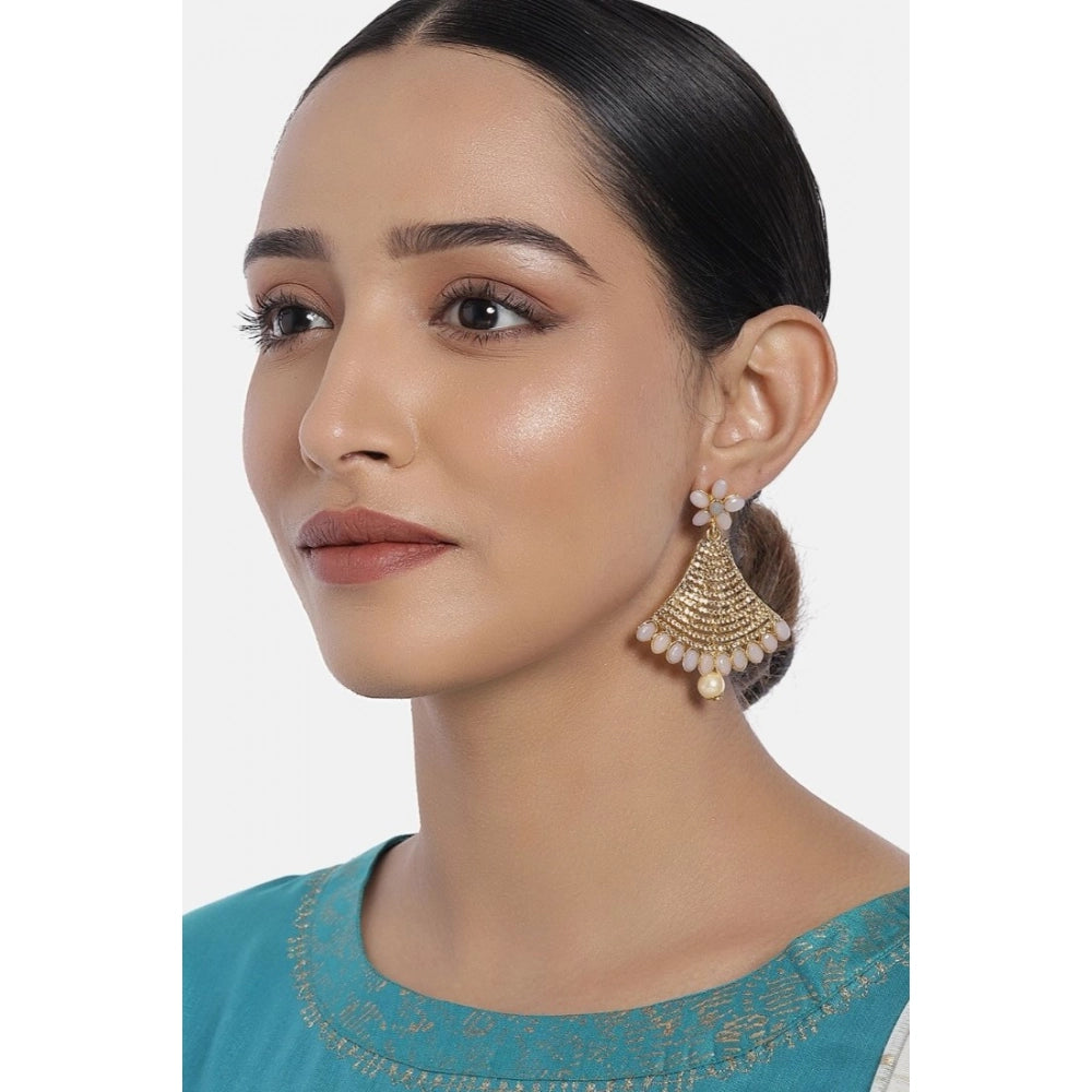Women'S Rose Gold Plated Alloy Earrings (Gold)