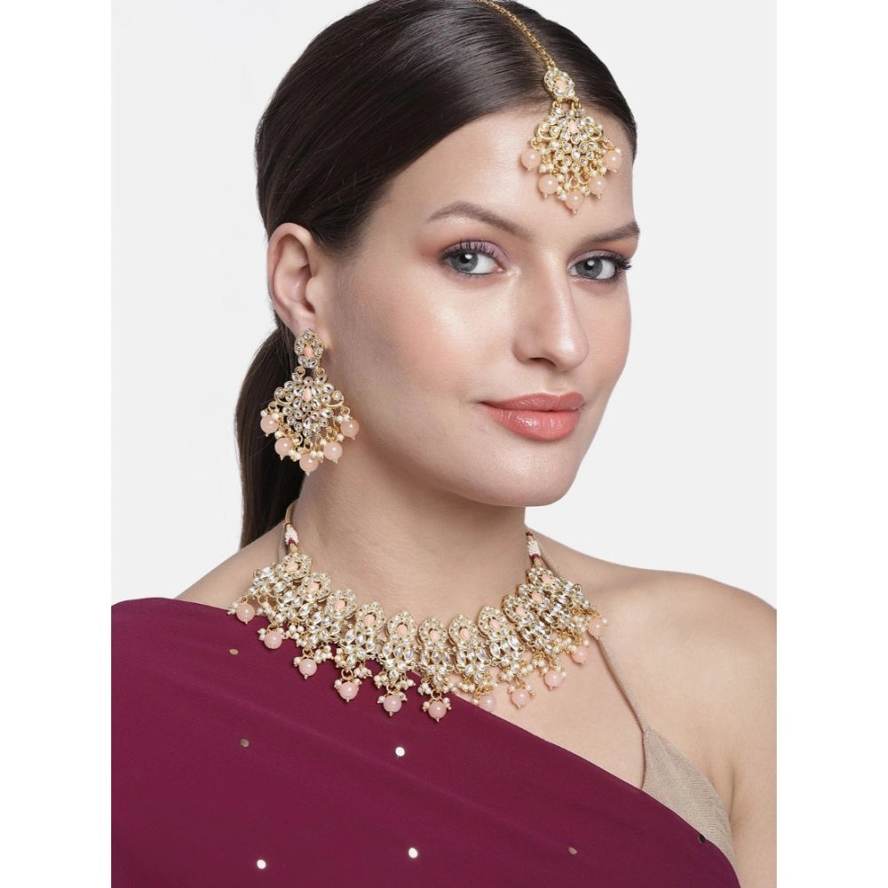 Women'S Rose Gold Plated Alloy Necklace &Amp; Earings Set (Pin