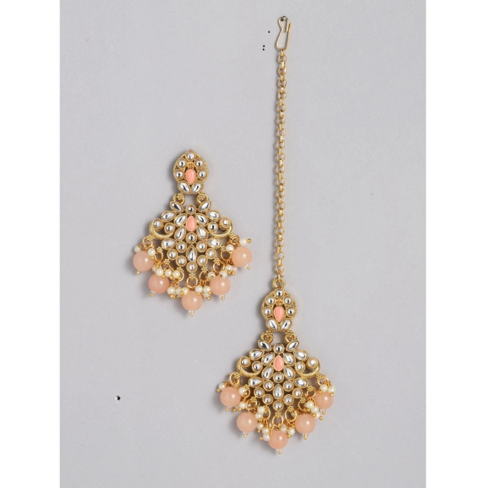 Women'S Rose Gold Plated Alloy Necklace &Amp; Earings Set (Pin