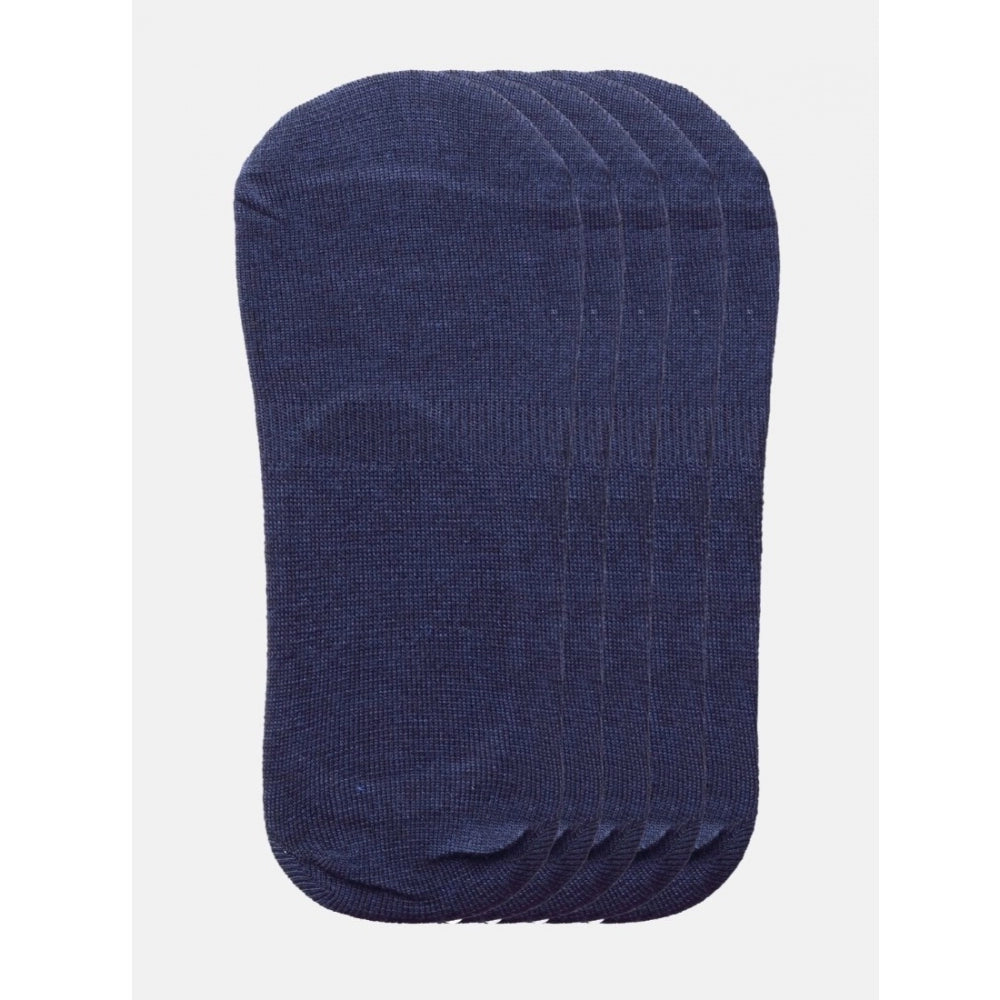 5 Pairs Unisex Casual Cotton Blended Solid No-Show Socks (Navy