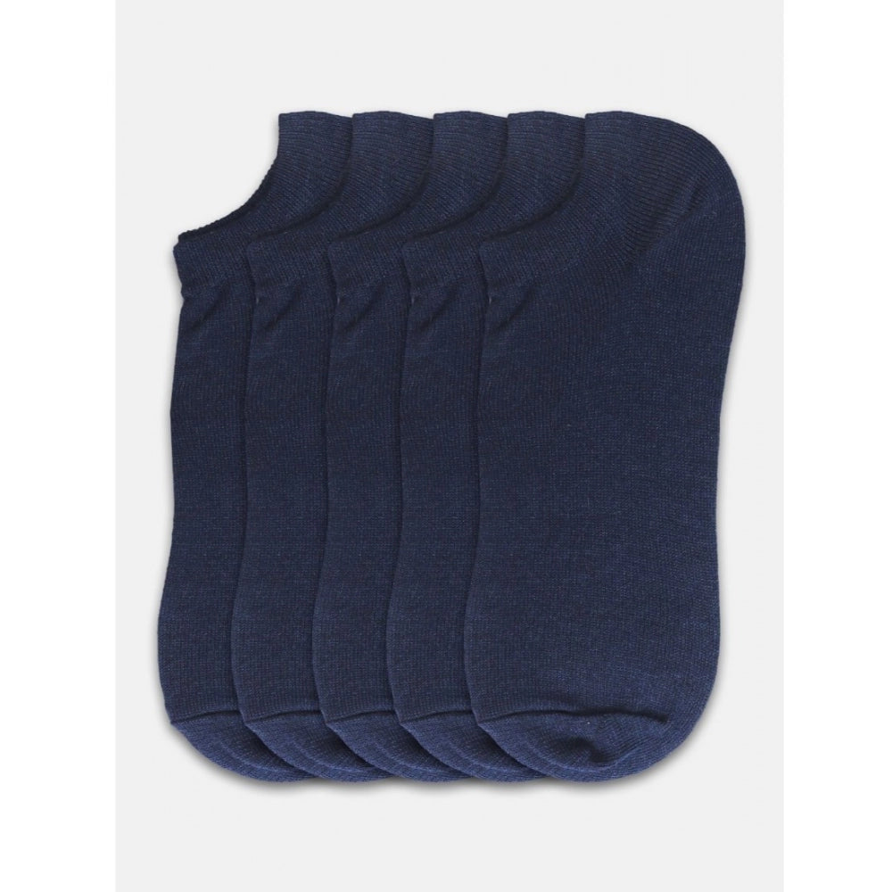 5 Pairs Unisex Casual Cotton Blended Solid Ankle Length Socks