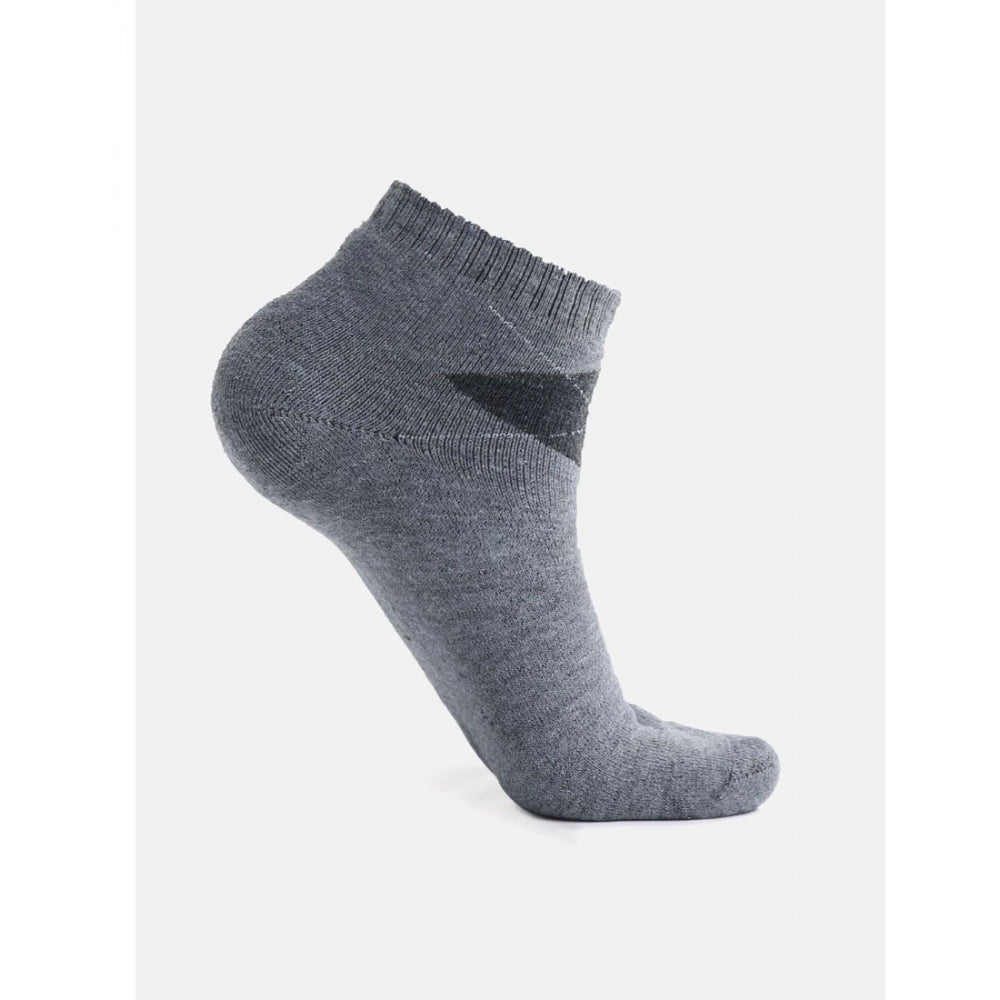 5 Pairs Men'S Casual Cotton Blended Solid Mid-Calf Length Sock