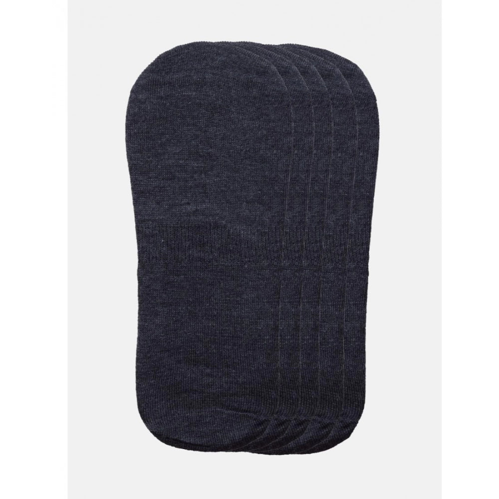 5 Pairs Unisex Casual Cotton Blended Solid No-Show Socks (Dark