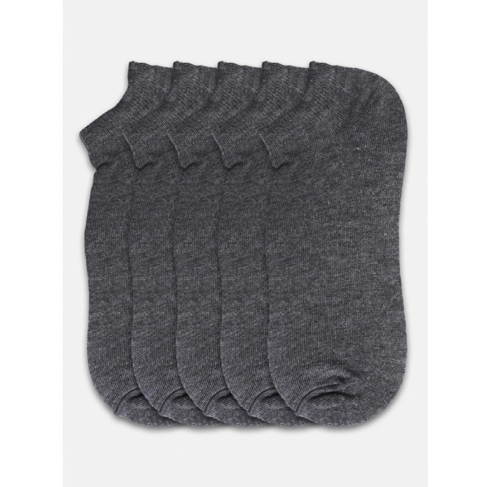 5 Pairs Unisex Casual Cotton Blended Solid Ankle Length Socks