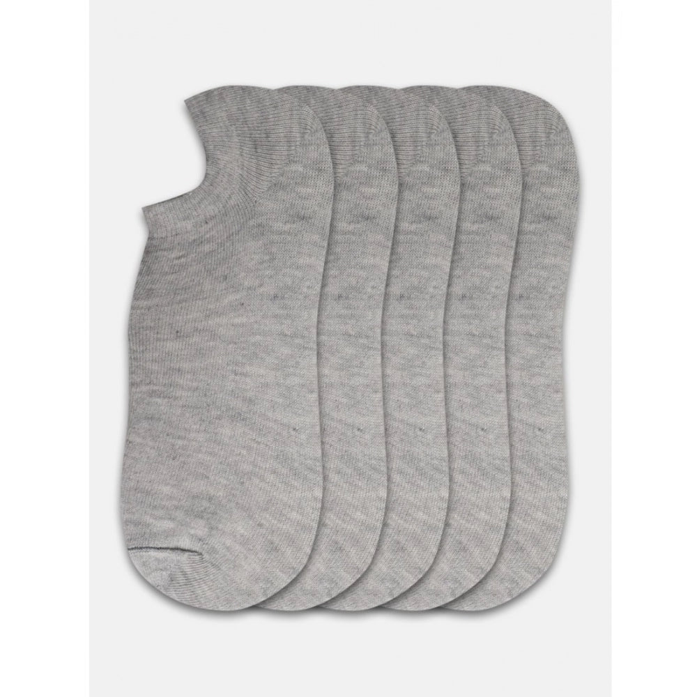 5 Pairs Unisex Casual Cotton Blended Solid Ankle Length Socks