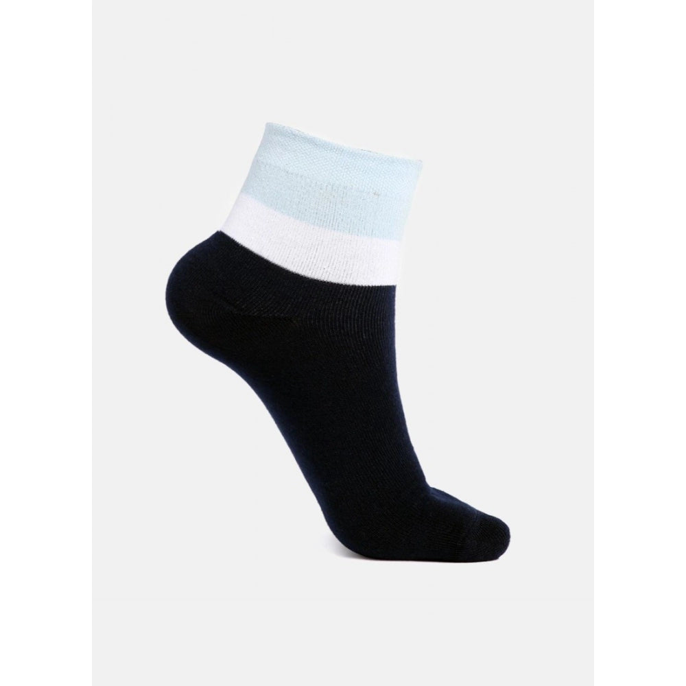 5 Pairs Men'S Casual Cotton Blended Solid Ankle Length Socks (