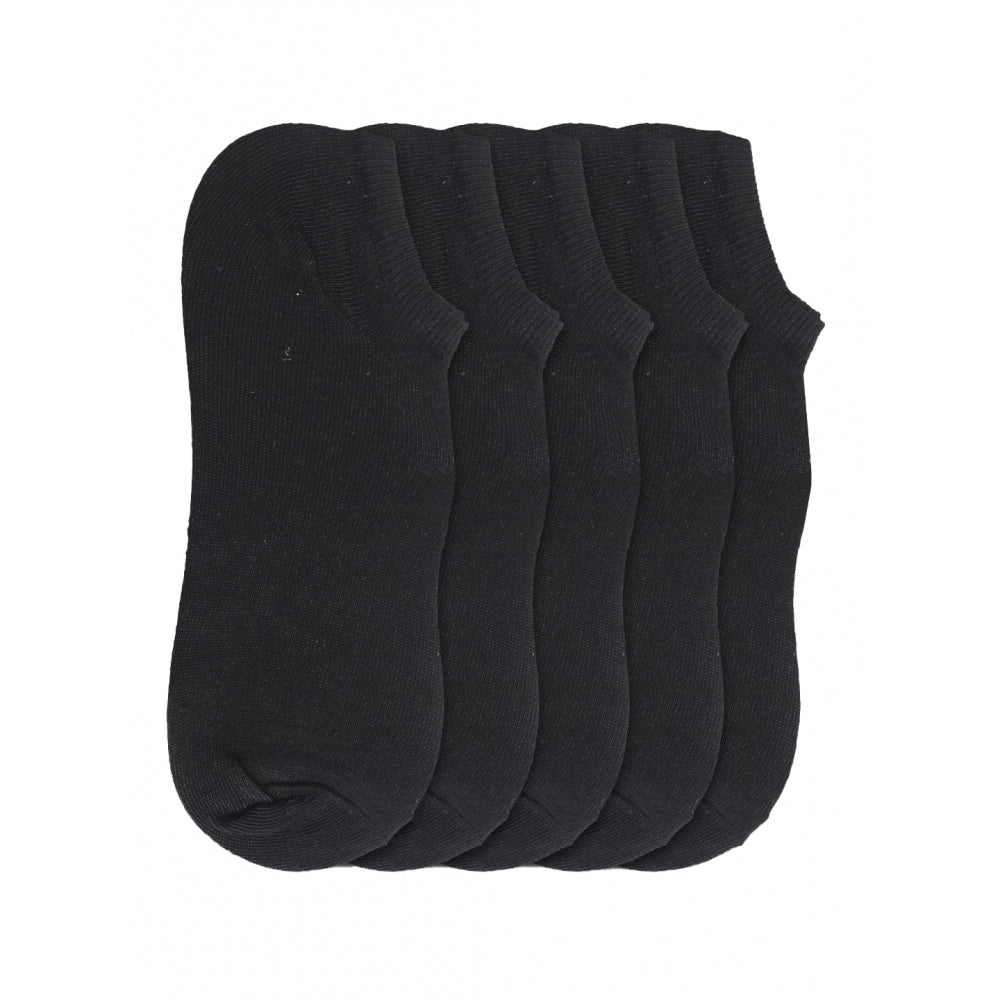 5 Pairs Unisex Casual Cotton Blended Solid Ankle Length Socks