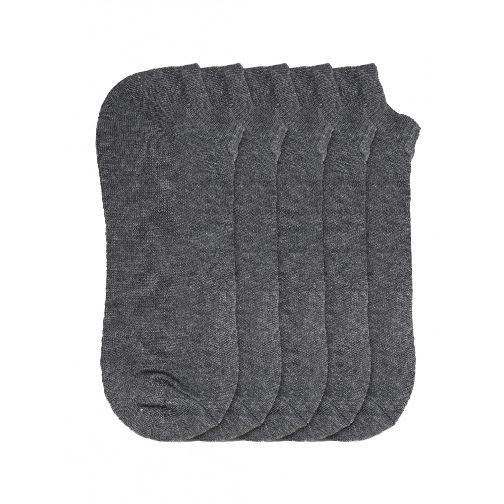 5 Pairs Unisex Casual Cotton Blended Solid Ankle Length Socks