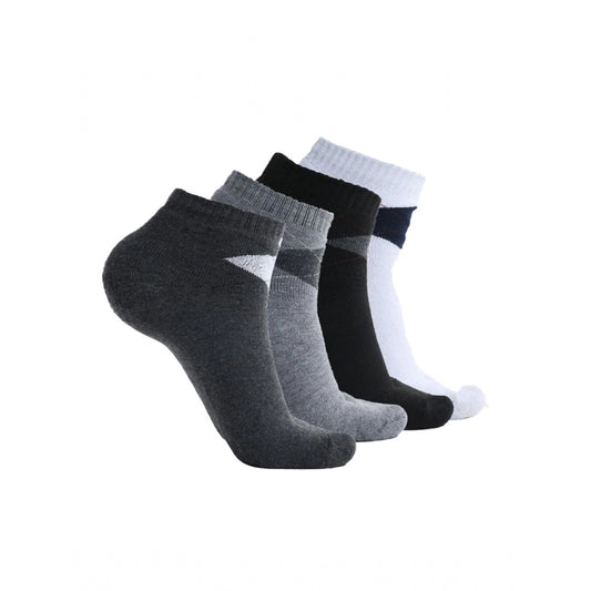 5 Pairs Men'S Casual Cotton Blended Solid Mid-Calf Length Sock