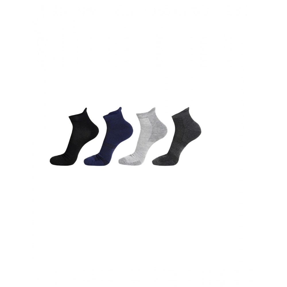 5 Pairs Unisex Casual Cotton Blended Solid Ankle Length Socks
