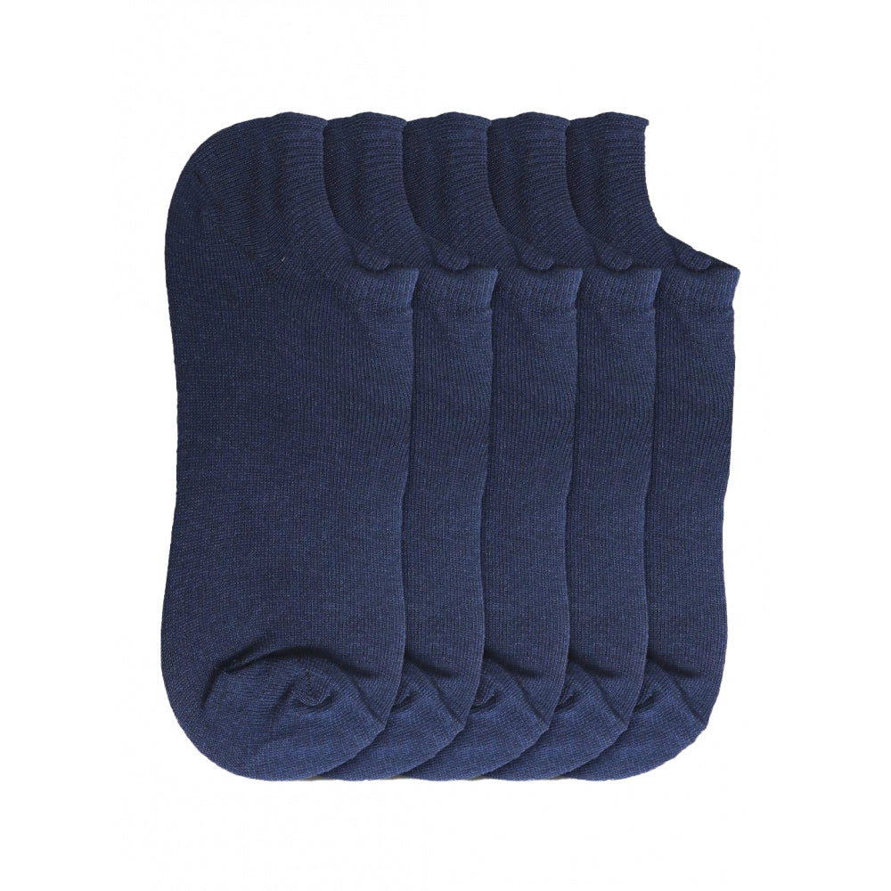 5 Pairs Unisex Casual Cotton Blended Solid Ankle Length Socks