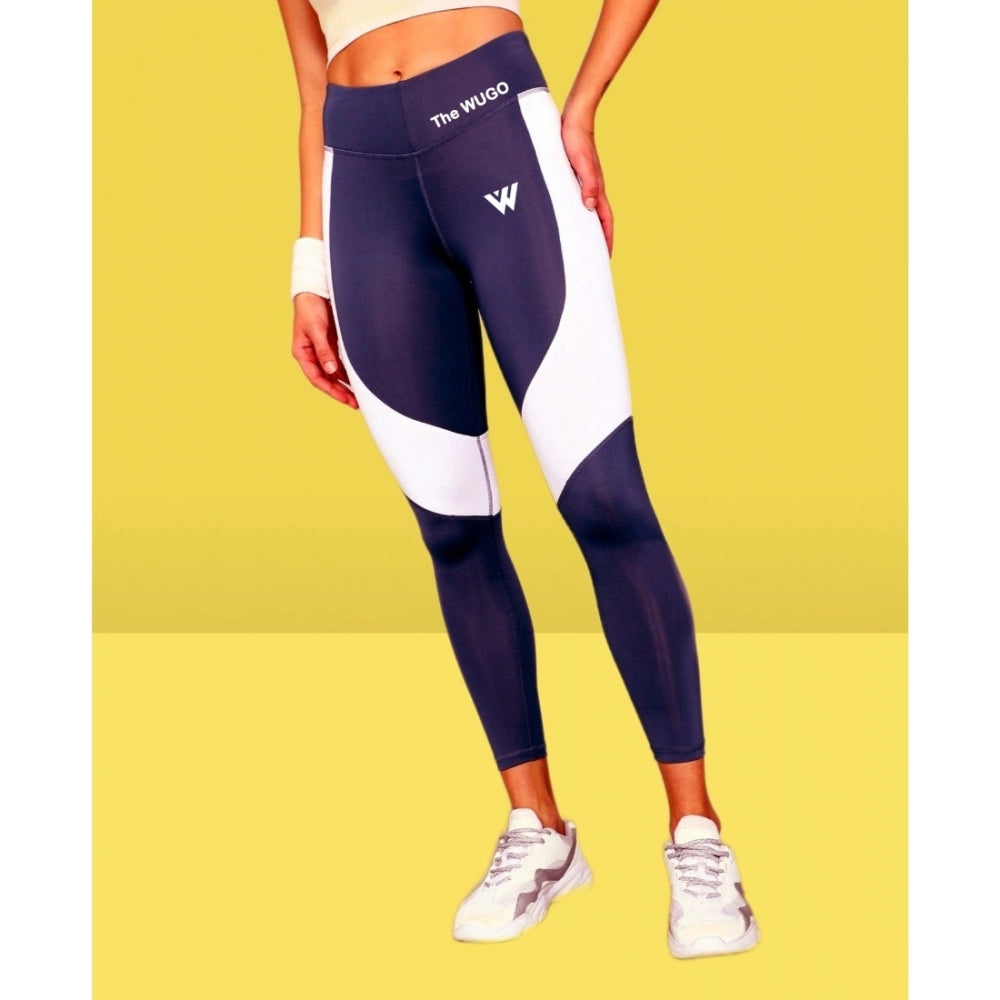 Women'S Polyster Solid Sport Leggings (Purple)