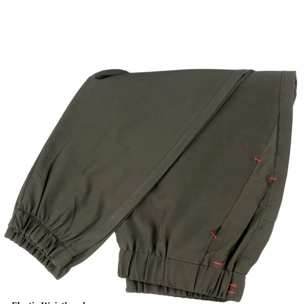Men'S Polyster Solid Track Pant-Lower (Dark Green)