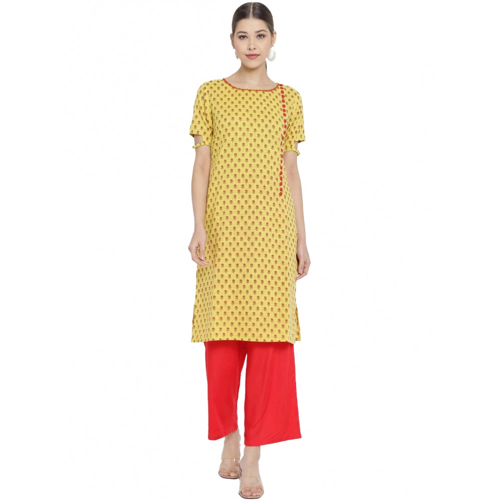 Women'S Casual Short Sleeves Floral Printed Cotton &Amp; Rayon