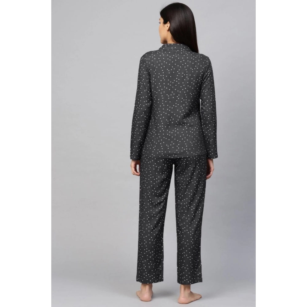 Women'S Casual Full Sleeves Polka Dot Printed Rayon Shirt With