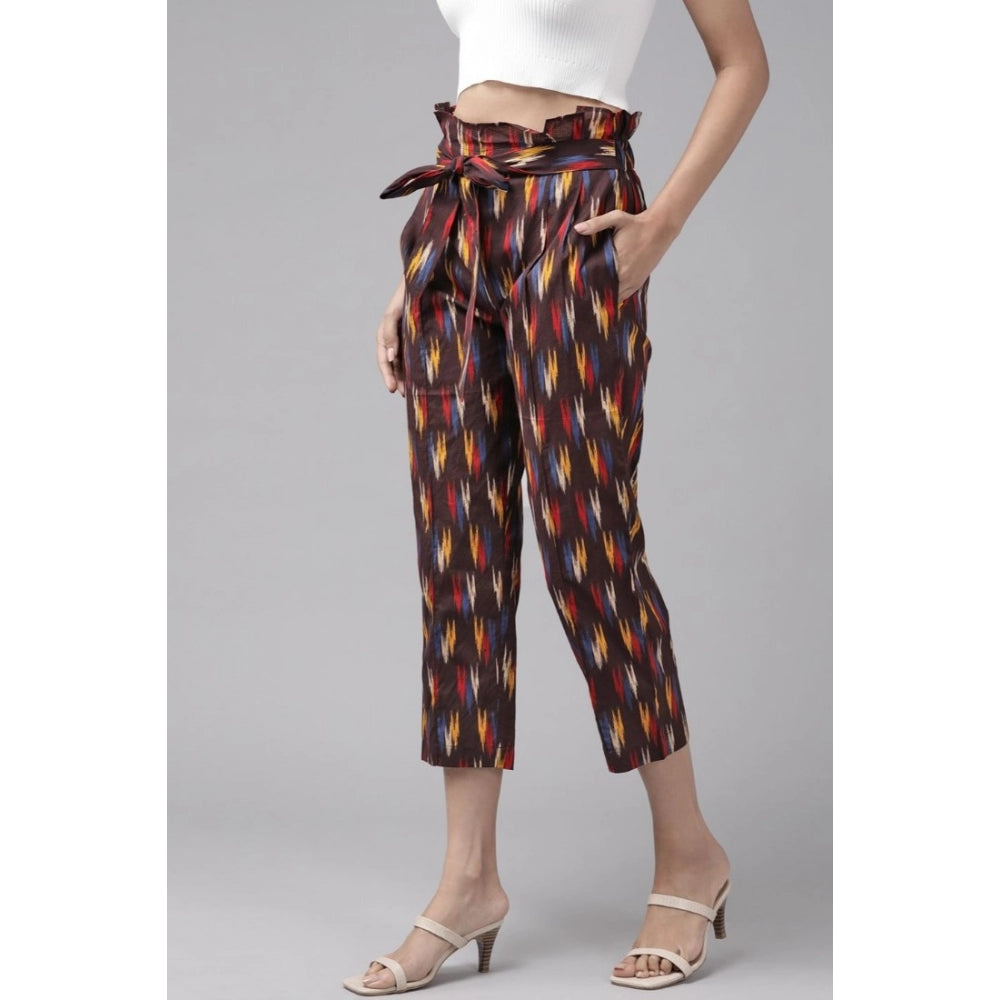 Women'S Casual Printed Cotton Trouser Pant (Multicolor)