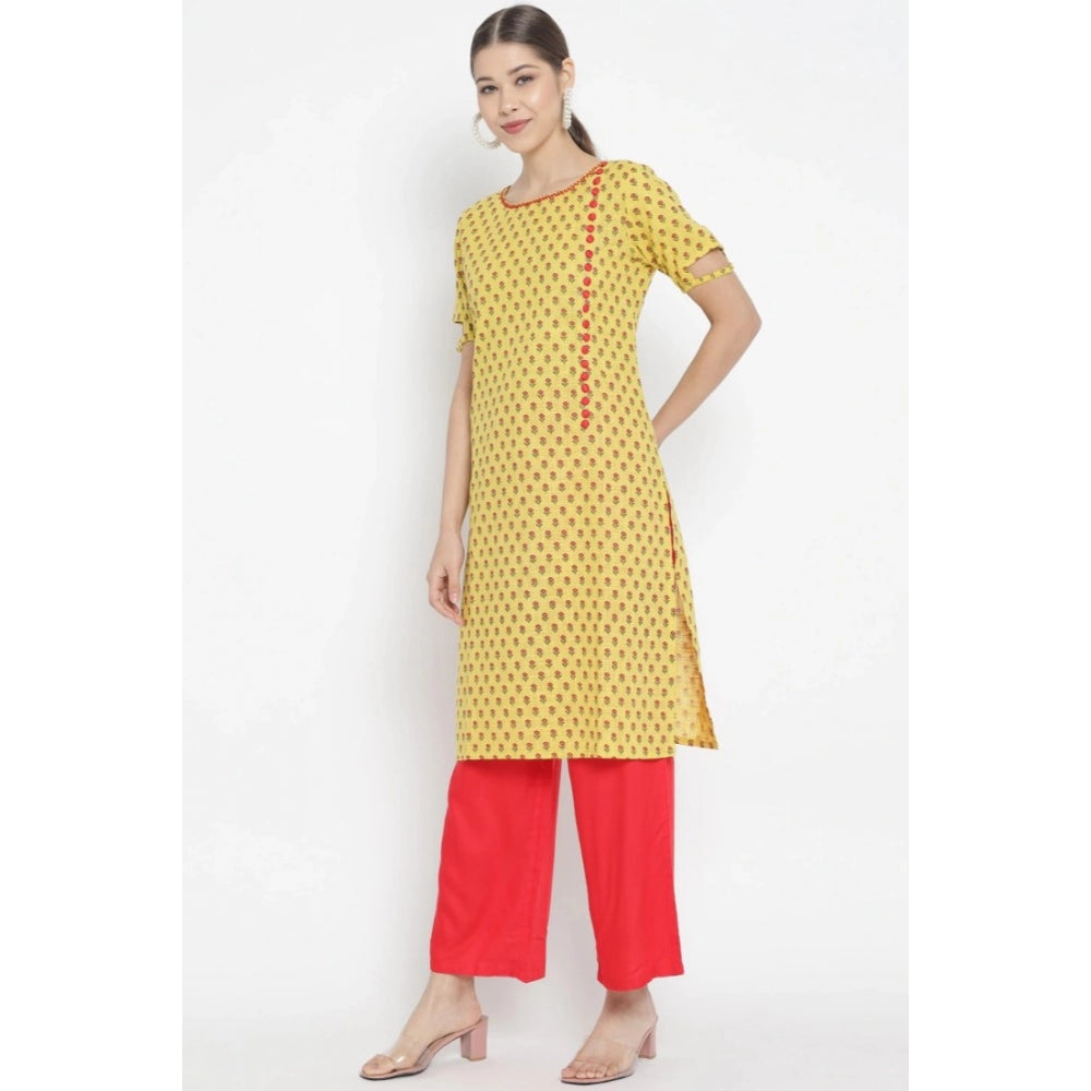 Women'S Casual Short Sleeves Floral Printed Cotton &Amp; Rayon