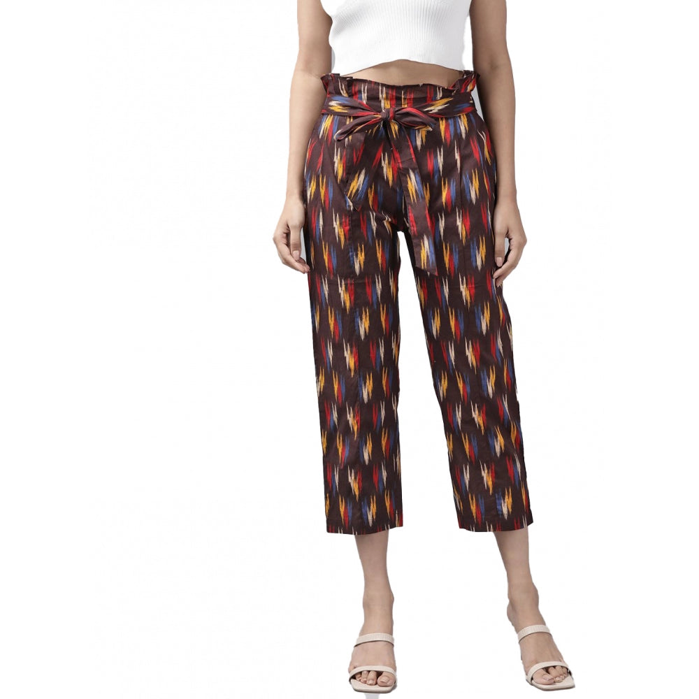 Women'S Casual Printed Cotton Trouser Pant (Multicolor)