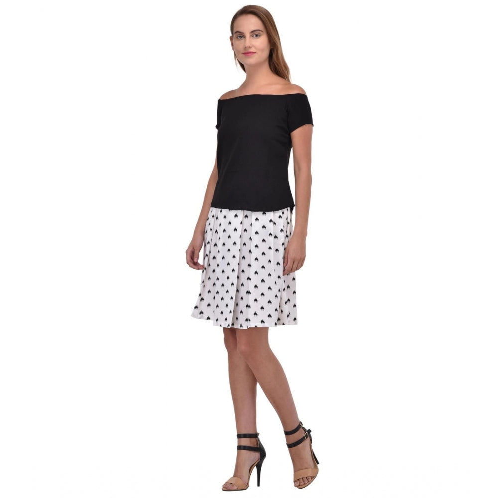 Women'S Cotton Blend Solid Short Sleeves Dress (Black)
