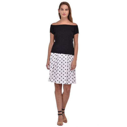 Women'S Cotton Blend Solid Short Sleeves Dress (Black)