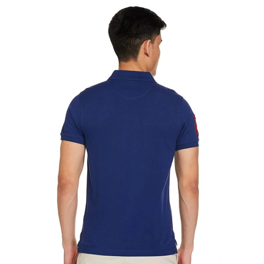 Men'S Casual Half Sleeve Solid Cotton Polo Neck T-Shirt (Dark
