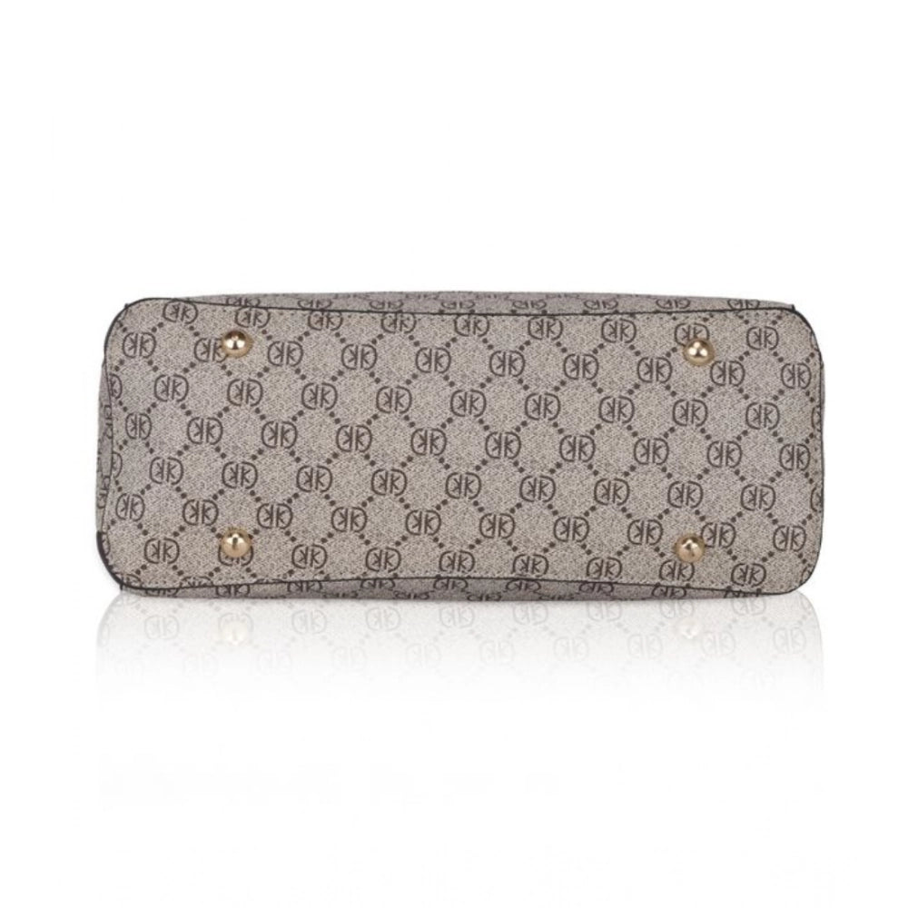 Women'S Faux Leather Printed Handbag (Coffee)