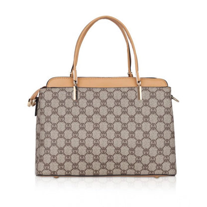 Women's Faux Leather Printed Handbag (Camel)