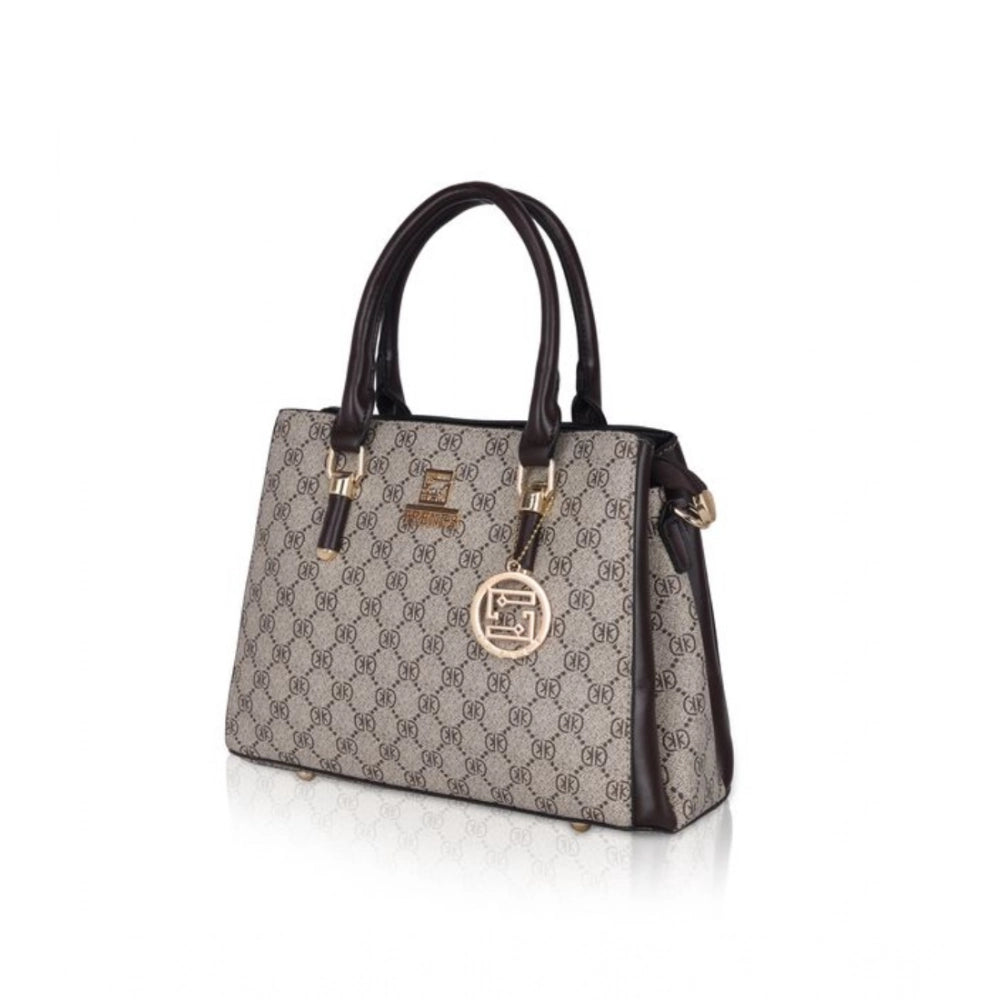 Women'S Faux Leather Printed Handbag (Coffee)