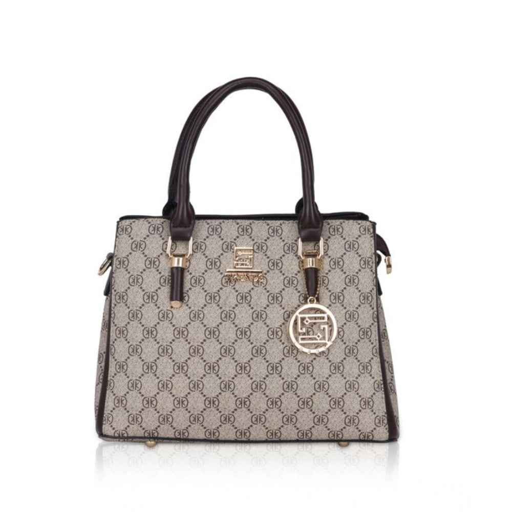 Women'S Faux Leather Printed Handbag (Coffee)