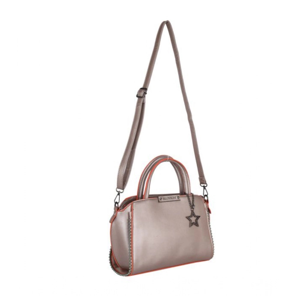 Women'S Faux Leather Metal Beads Handbag (Bronze)