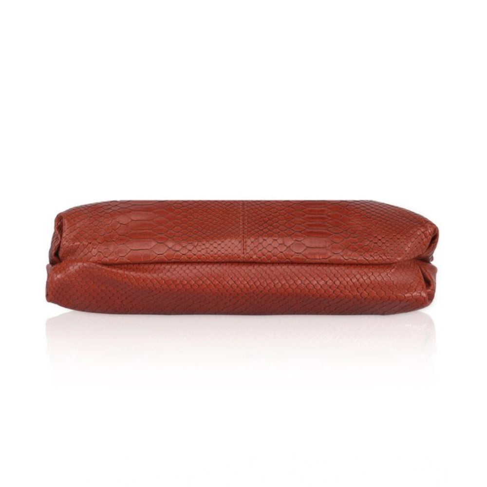 Women's Faux Leather Textured Sling Bag (Brown )