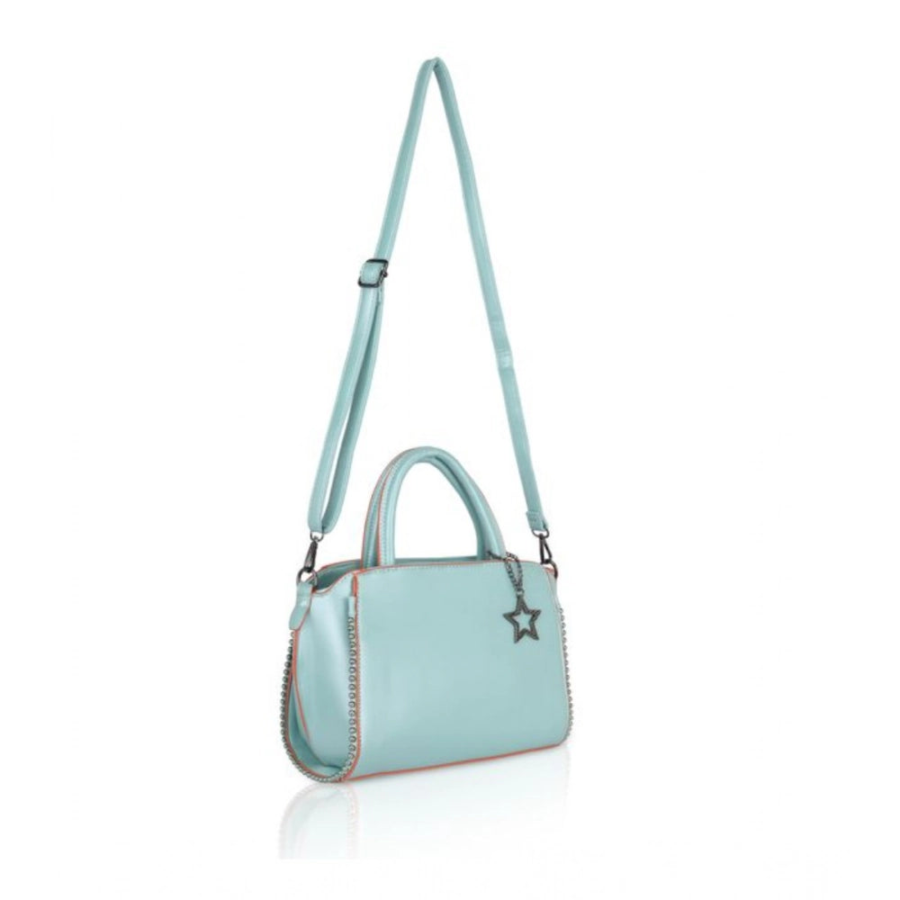 Women'S Faux Leather Metal Beads Handbag (Green)