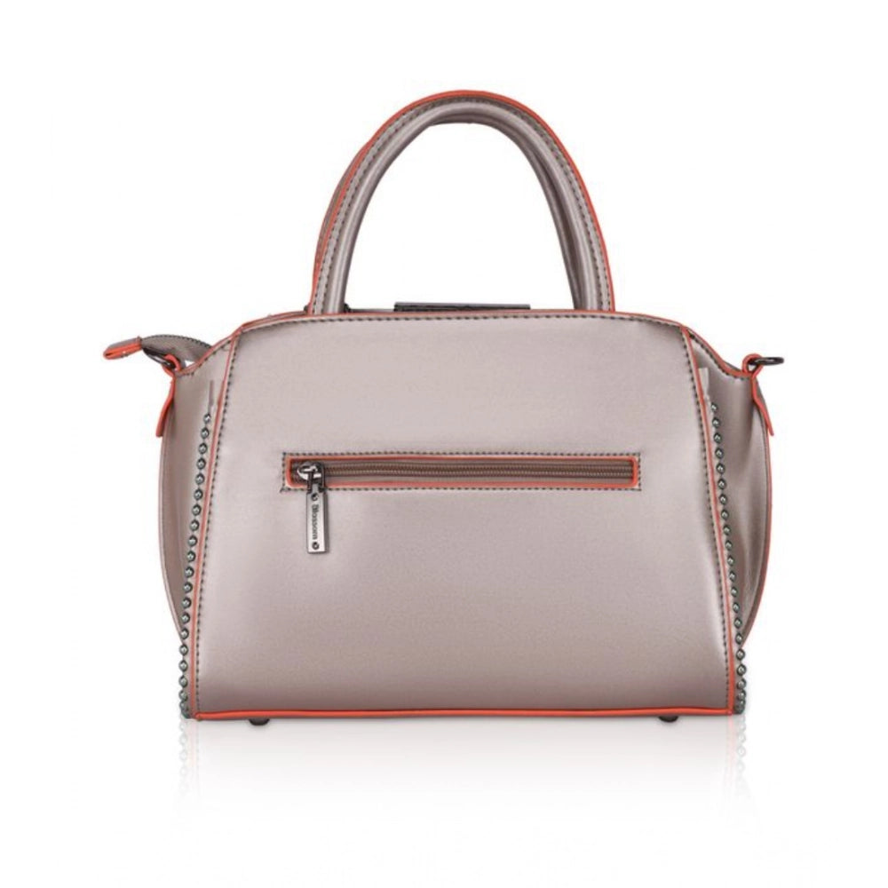 Women'S Faux Leather Metal Beads Handbag (Bronze)