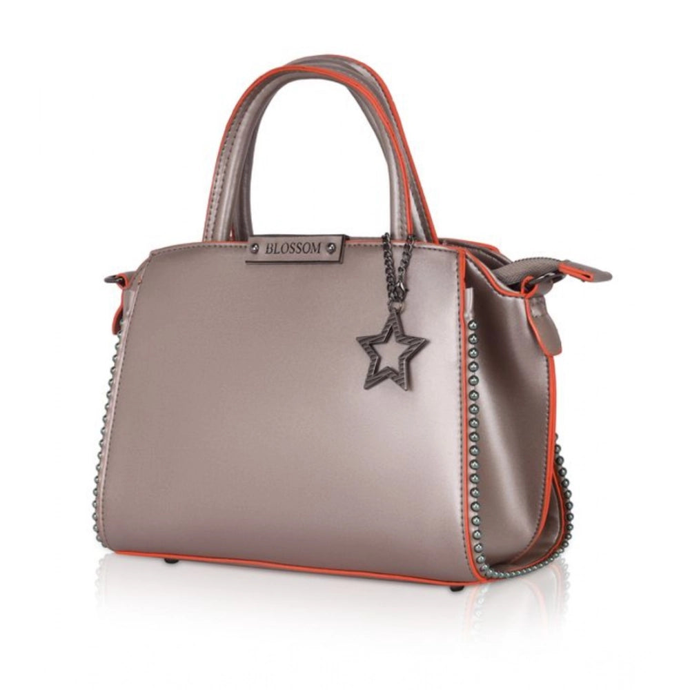 Women'S Faux Leather Metal Beads Handbag (Bronze)